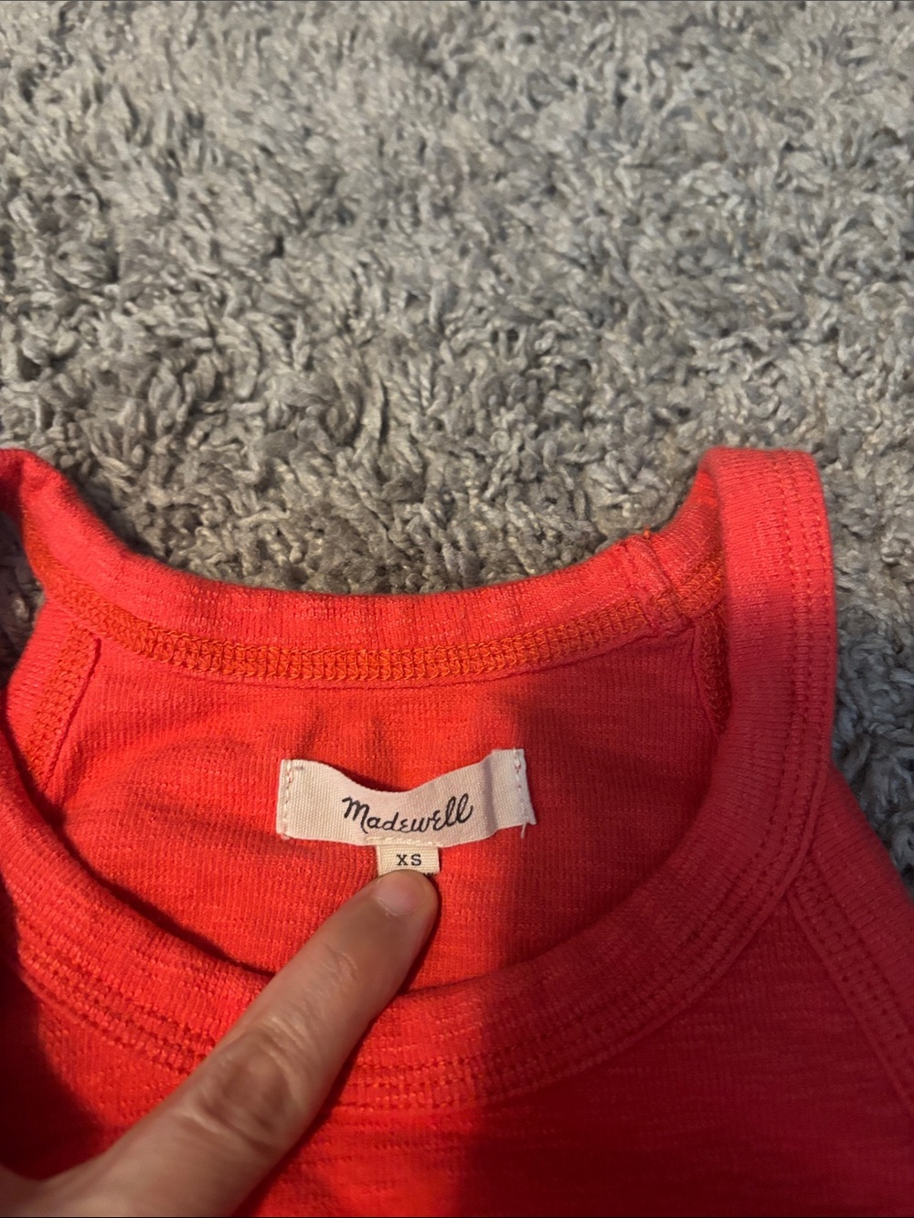 Madewell Red Ribbed Tank Top - Picture 2 of 5